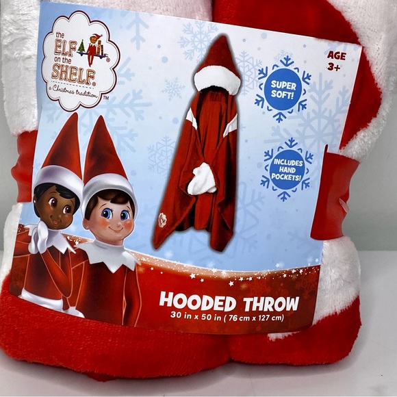 Elf on Shelf Hooded Blanket 30”x 50” - Picture 3 of 8
